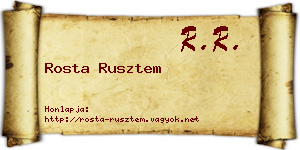 Rosta Rusztem névjegykártya